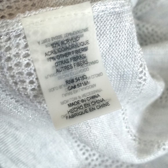 *Relisted* Calvin Klein Wrap/ Poncho Gray & Faint White Stripe Silver Threading - Picture 13 of 15